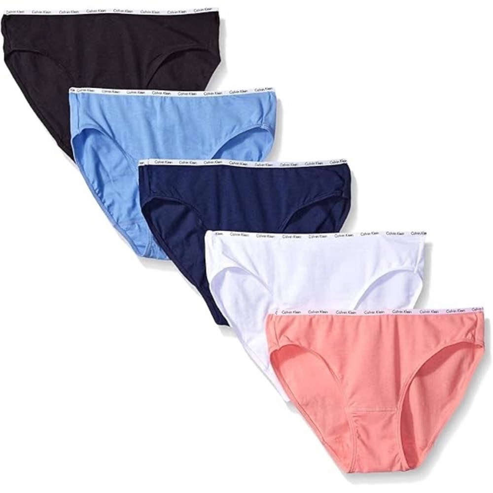 5-pack Women’s Size Medium Calvin Klein Cotton Stretch Logo Bikinis Multicolored
